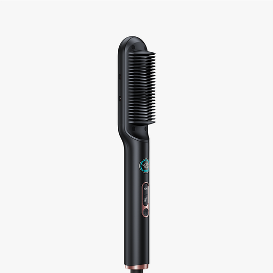 Rose gold Sleek Sweep hair straightening brush displayed on a clean white background.