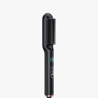 Rose gold Sleek Sweep hair straightening brush displayed on a clean white background.