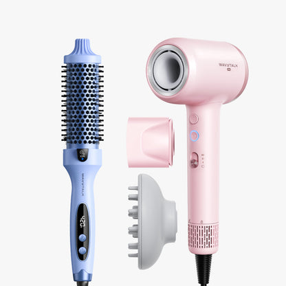 Blue Blowout Boost and pink Turblow Pro display on a white background